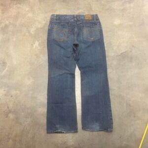 Y2K seven7‎ premium mens blue embroidered bootcut flare jeans skater 36